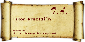 Tibor Arszlán névjegykártya